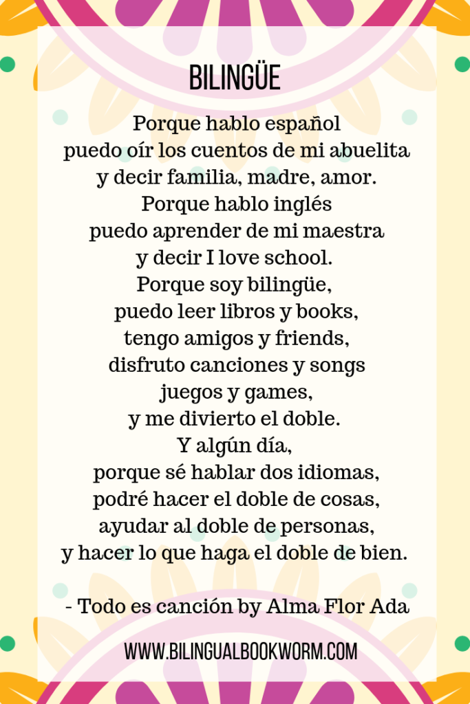 Poem about being bilingual by Alma Flor Ada