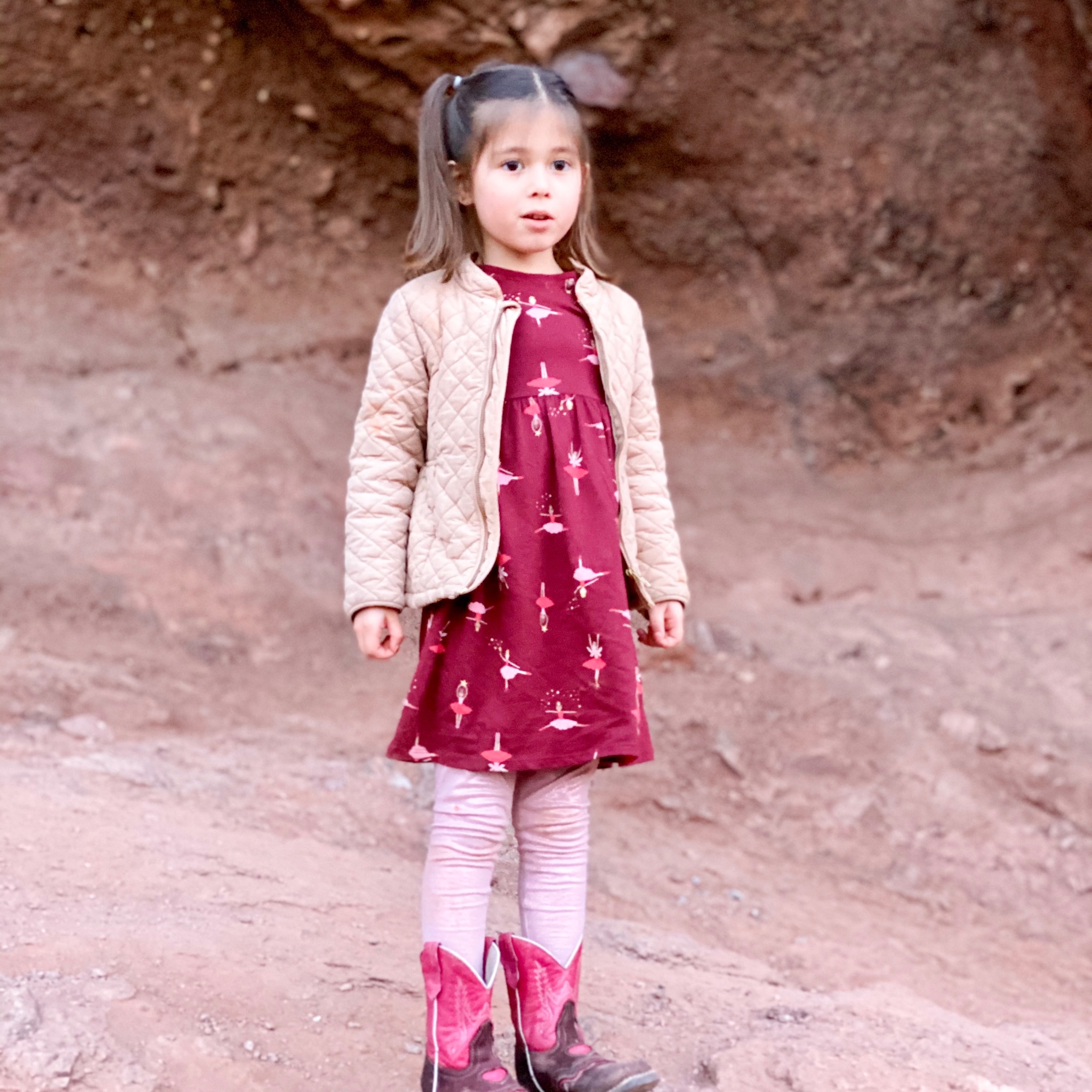 Little girl hiking